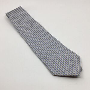 Lancel Paris 100% Silk Geometric Blue and Gray Tie Made in Italy